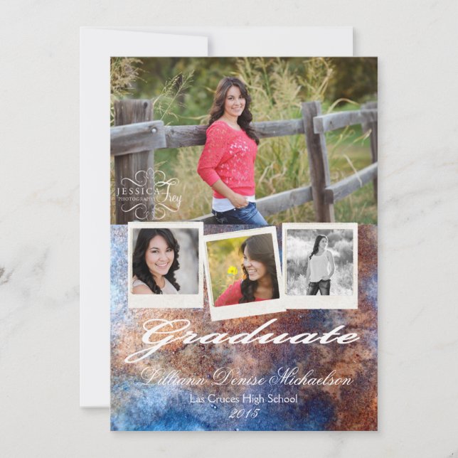 12x18 Rusted Metal Steel Grunge Senior Ankündigung (Vorderseite)