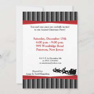 12x18 Santas Sleigh Silhouette Einladung