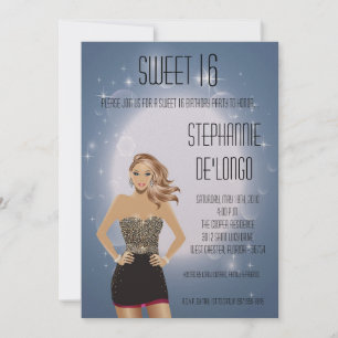 12x18 Sassy Blonde Girl Sweet 16 Geburtstag Einlad Einladung