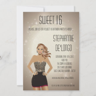 12x18 Sassy Blonde Girl Sweet 16 Geburtstag Einlad Einladung