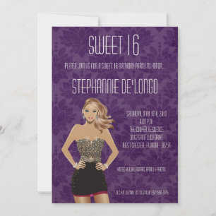 12x18 Sassy Blonde Girl Sweet 16 Geburtstag Einlad Einladung