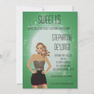 12x18 Sassy Blonde Girl Sweet 16 Geburtstag Einlad Einladung