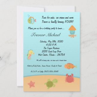 12x18 Sea Life Ocean Fish Geburtstagsparty Einladu Einladung