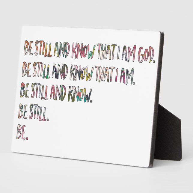 12x18 Sei still und weiß, Inspiration, Bibel Verse Fotoplatte (Seite)