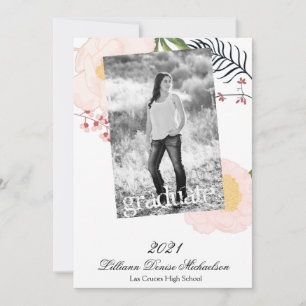 12x18 Senior Announcement Baby Pink Cosmos on Whit Ankündigung