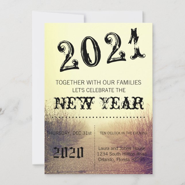 12x18 Silvester Einladung Sonnenaufgang Wanderung (Vorderseite)