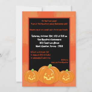 12x18 Spooky Kids Orange Halloween-Party Einladung