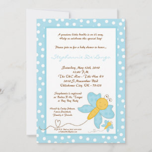 12x18 Spring Blue Butterfly Baby Dusche Einladung