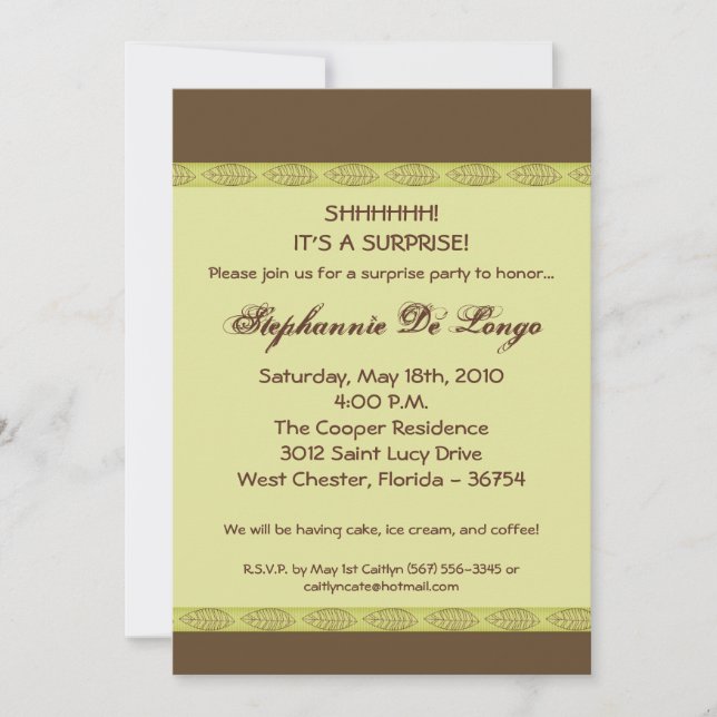 12x18 Spring Green Leaf Zen Birthday Einladung (Vorderseite)