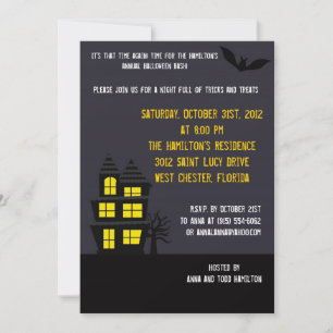 12x18 Spuk House Halloween-Party Einladung