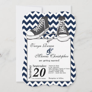 12x18 Teenage Sneakers Zickzack Hochzeit Einladung