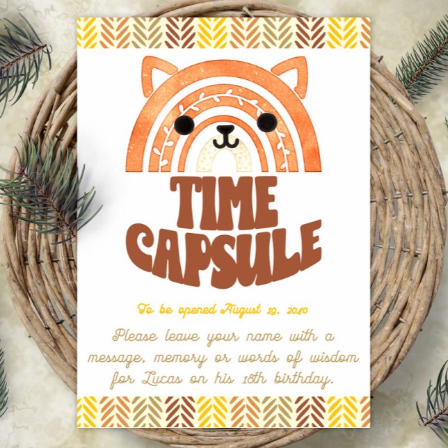 12x18 Time Kapsel Boho Woodland Fox Geburtstag Poster (Von Creator hochgeladen)