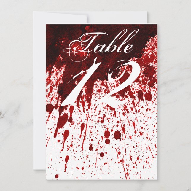 12x18 Tischnummer Card Blut Spritzer Vampire Gothi (Vorderseite)