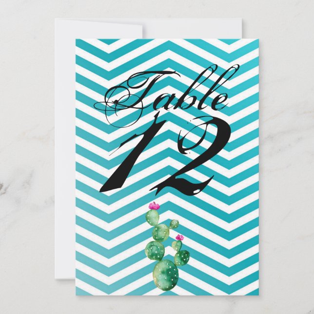 12x18 Tischnummer Card Boho Cacti Cactus Succulent (Vorderseite)