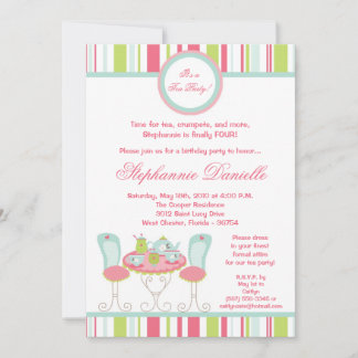 12x18 Trendy Chic Tea Party Geburtstagsparty Einla Einladung