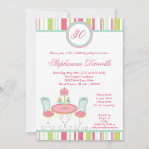 12x18 Trendy Chic Tea Party Geburtstagsparty Einla Einladung