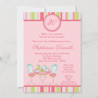 12x18 Trendy Chic Tea Party Geburtstagsparty Einla Einladung