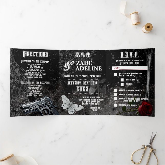 12x18 Trifold Wedding Einladung Haunting Adeline Z (Innenseite)