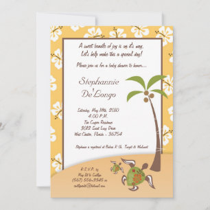 12x18 Tropical Turtle Mama Baby Dusche Einladung