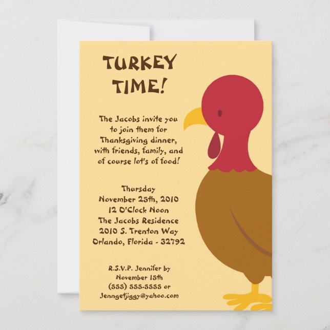 12x18 Turkey Food Erntedank Party Einladung (Vorderseite)