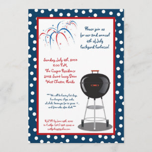 12x18 Vierte 4. Juli Party Barbecue Einladung