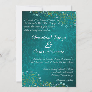 12x18 Wedding Einladung Arabian Aquamarin Indien I