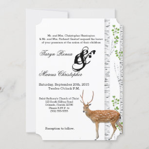 12x18 Wedding Einladung Deer Doe Buck Woodland Jag