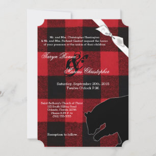 12x18 Wedding Einladung Red Buffalo Karierter Bär