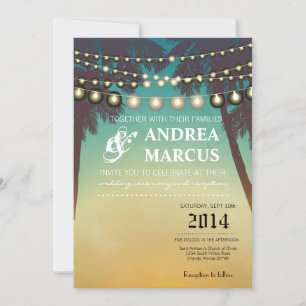 12x18 Wedding Invitation Beach Sunset Palm Tree St Einladung