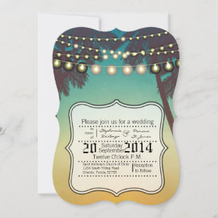12x18 Wedding Invitation Beach Sunset Palmen Trees Einladung