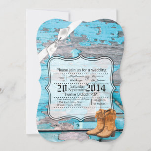12x18 Wedding Invitation Blue Barn Holzstiefel Gra Einladung
