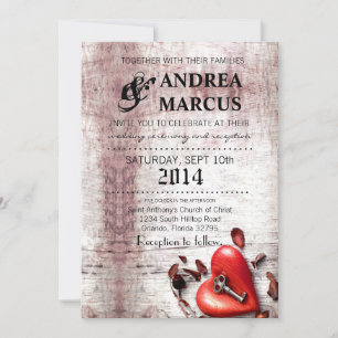 12x18 Wedding Invitation Country Wood Key zu meine Einladung