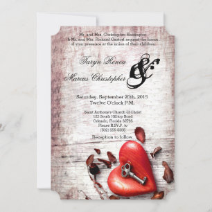 12x18 Wedding Invitation Country Wood Key zu meine Einladung