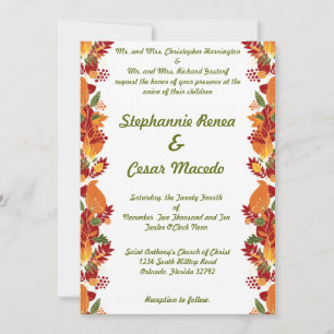 12x18 Wedding Invitation Fall Folien Blätter Herbs Einladung