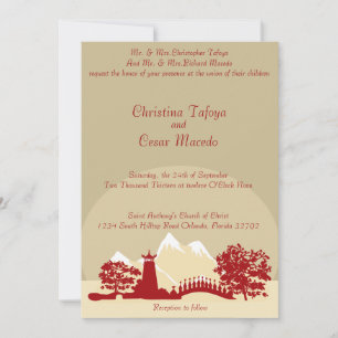 12x18 Wedding Invitation Snowcap Mtns Asian Garden Einladung
