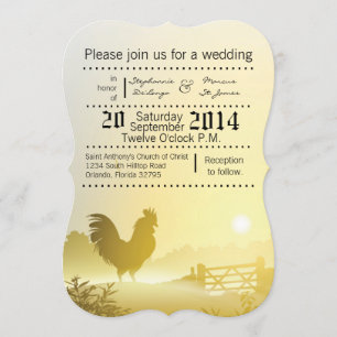 12x18 Wedding Invitation Sunny Morning Farm Land Einladung