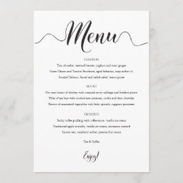 12x18 Wedding Menu Schwarz & Weiß Menükarte