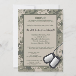 12x18 weg Einladung ARMY Camouflage ACU Print