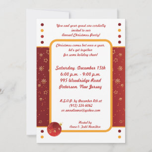 12x18 Weihnachtsschmuck Party Einladung