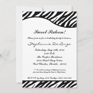 12x18 WhiteTiger Print Sweet16 Geburtstagsparty Ei Einladung