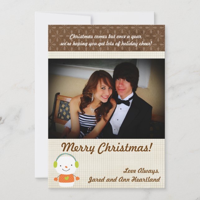 12x18 Winter Snowman Winterschnee Einladung (Vorderseite)