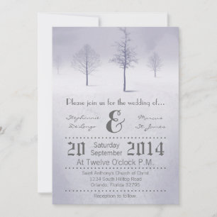 12x18 Winter Wonderland Bäume Sno Wedding Einladun Einladung
