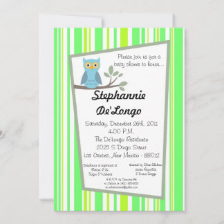 12x18 Woodland Forrest Owl Babydusche Einladung