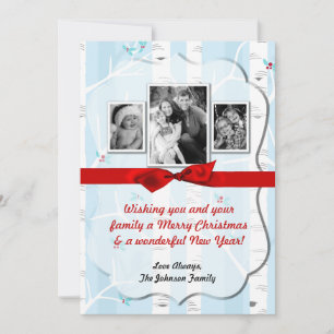 12x18 XMAS Christmas Birch Tree Winter FOTO Card Feiertagskarte