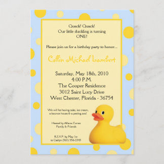 12x18 Yellow Blu Rubber Ducky Geburtstag Einladung