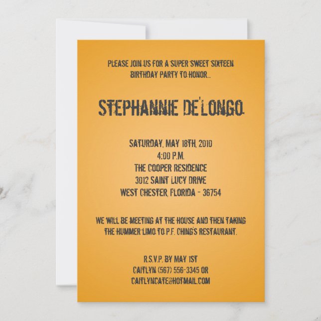 12x18 Yellow DJ Turntable 16 Geburtstag Einladung (Vorderseite)