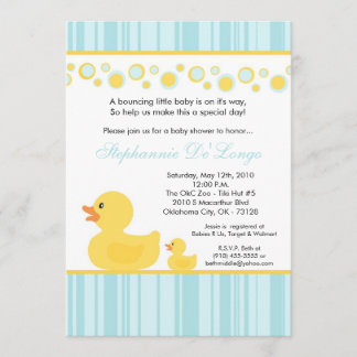 12x18 Yellow Rubber Ducky Babydusche Einladung