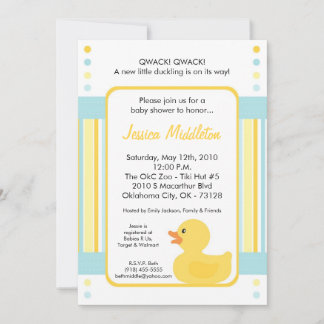 12x18 Yellow Rubber Ducky Babydusche Einladung