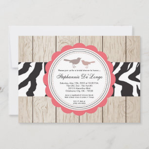 12x18 Zebra Bird Couple Bridal Dusche Einladung