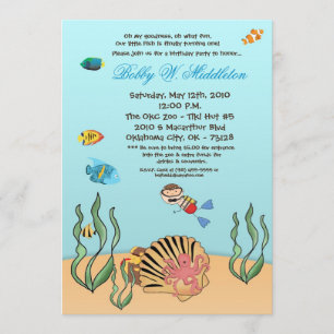 12x18Boy Under the Sea Geburtstagsparty Einladung